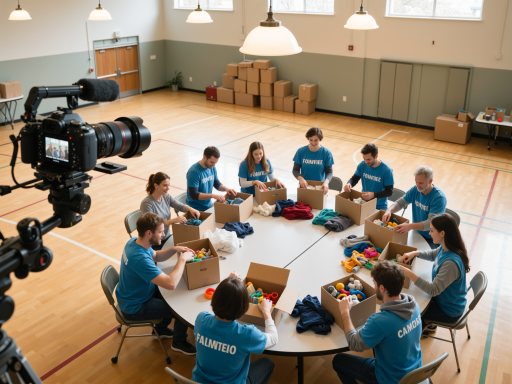 公会近期的团队合影，多人穿着统一T恤，背景有游戏主题装饰，气氛热烈